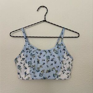 Sage Collective Floral Blue Sports Bra